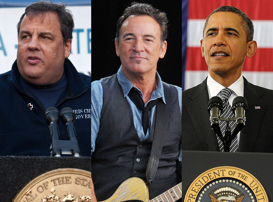 Barack Obama, Bruce Springsteen, Chris Christie Barack Obama, Bruce Springsteen, Chris Christie